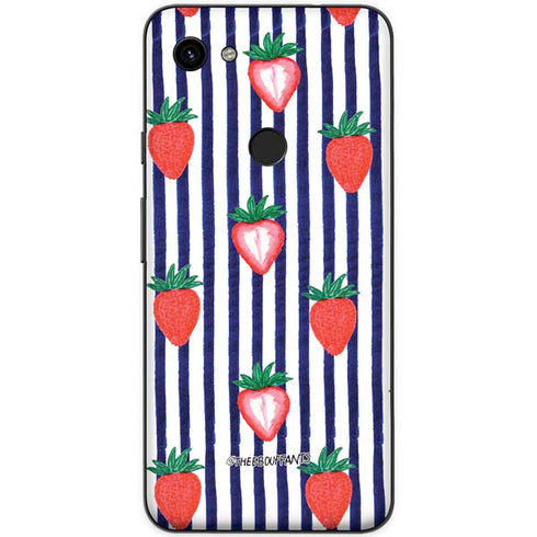 Bouffants and Broken Hearts Strawberries and Stripes Google Pixel 3a Skin